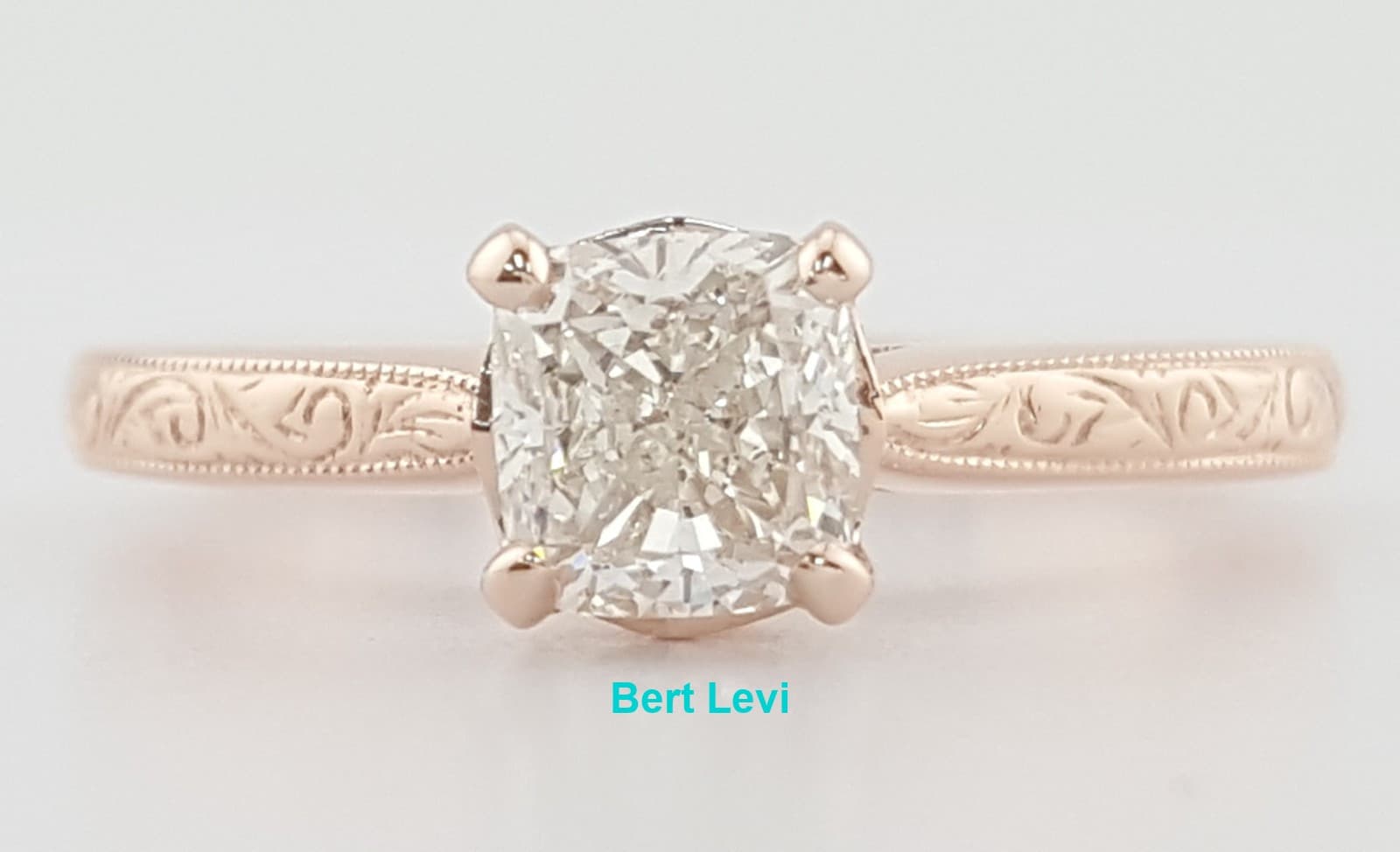 Noam Carver Cushion Diamond Engagement Ring 14k Rose Gold 0.84 ct Retail $5k