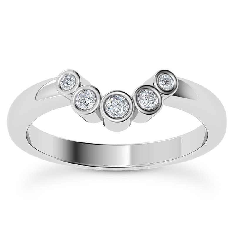Ladies 14KT White Gold Platinum Diamond Wedding Band WB5470-5
