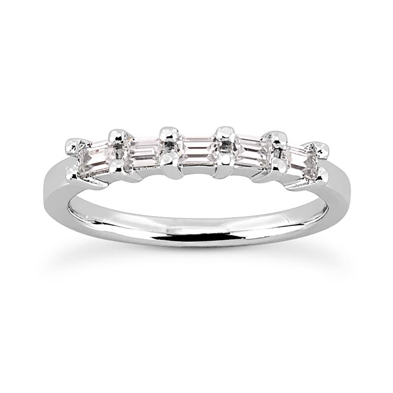 Ladies 14KT White Gold Platinum Diamond Wedding Band WB848