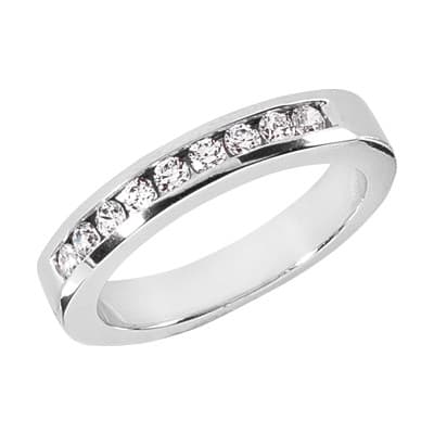 Mens 14KT White Gold Platinum Wedding Band MR1205-11