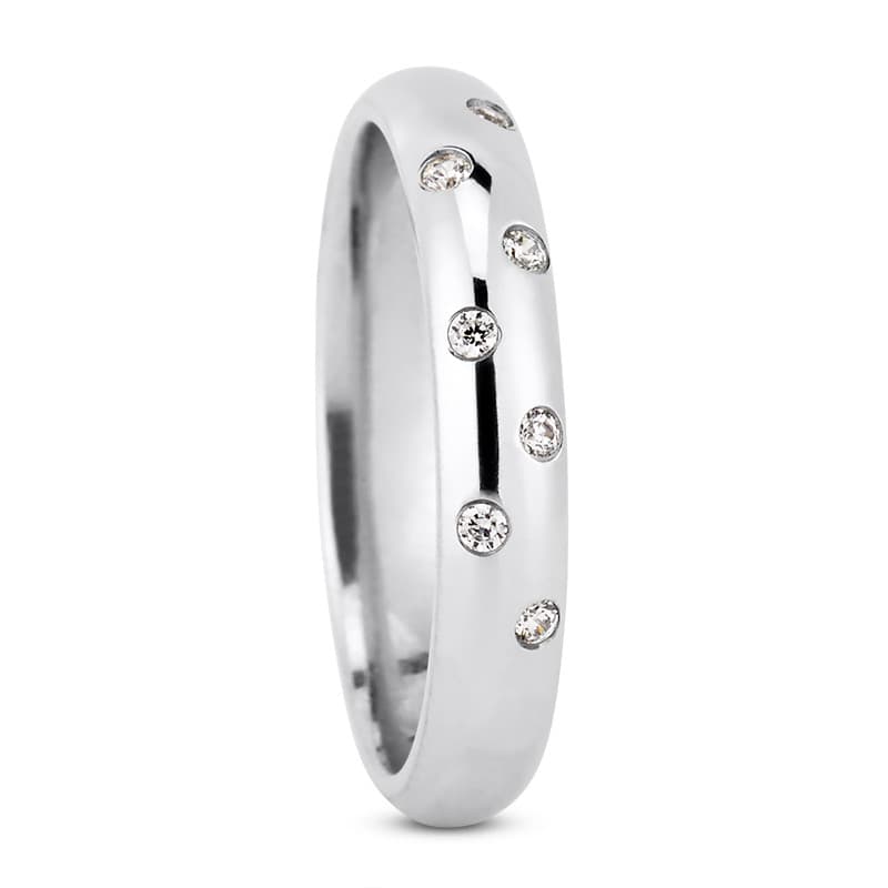 Ladies 14KT White Gold Platinum Traditional Wedding Band DB1272