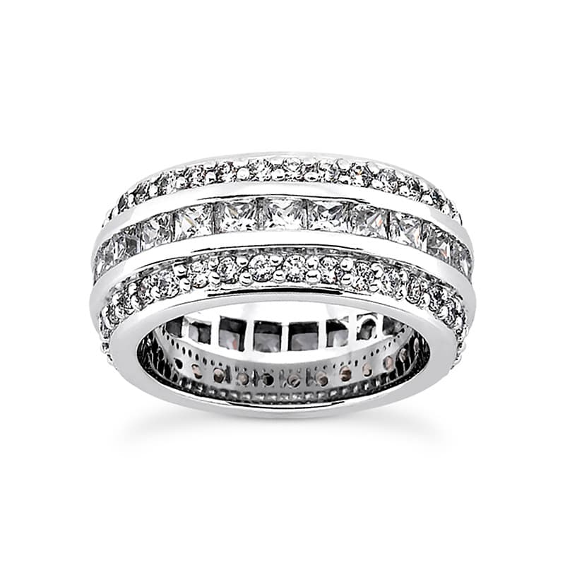 Ladies 14KT White Gold Platinum Eternity Wedding Band EWB272-4