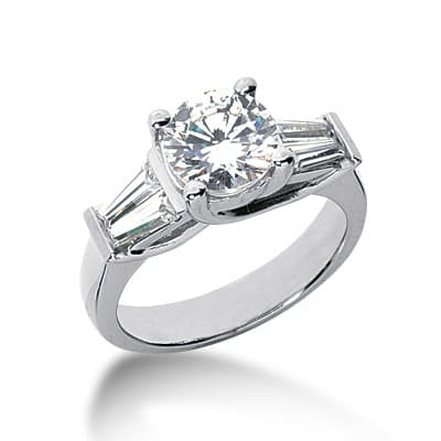 Ladies 14KT White Gold Platinum Fancy Engagement Ring ENR466