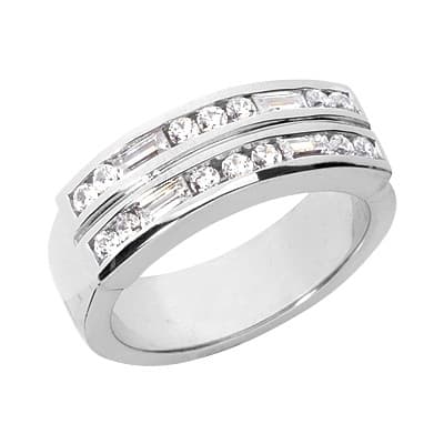 Mens 14KT White Gold Platinum Wedding Band MR1337