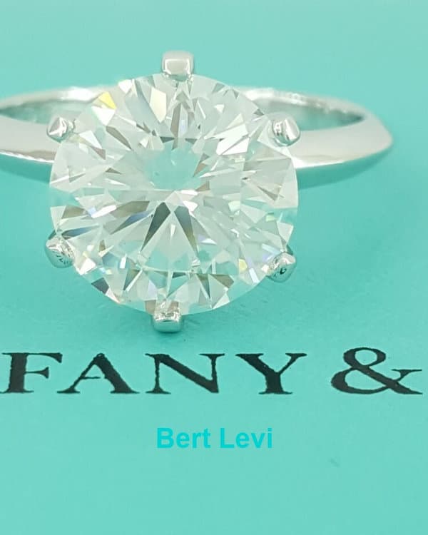 Tiffany & Co Solitaire Round 3.08 ct Diamond Platinum Engagement Ring Rtl $150K