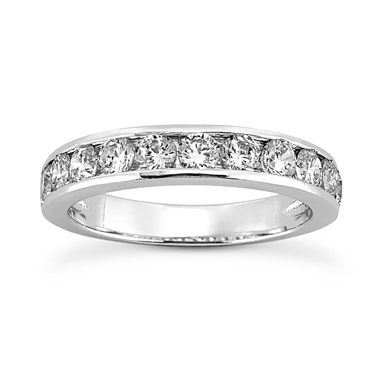 Ladies 14KT White Gold Platinum Diamond Wedding Band WB2782