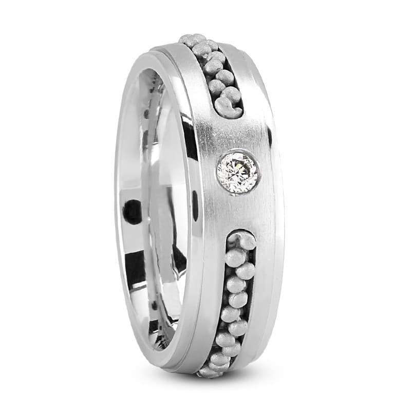 Ladies 14KT White Gold Platinum Traditional Wedding Band DB1191-7-RD