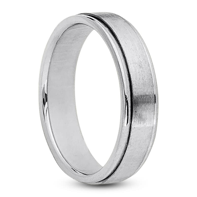 Mens 14KT White Gold Platinum Traditional Wedding Band M212