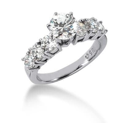 Ladies 14KT White Gold Platinum Fancy Engagement Set ENS607-A