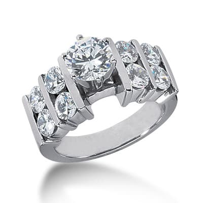 Ladies 14KT White Gold Platinum Fancy Engagement Ring ENR2778