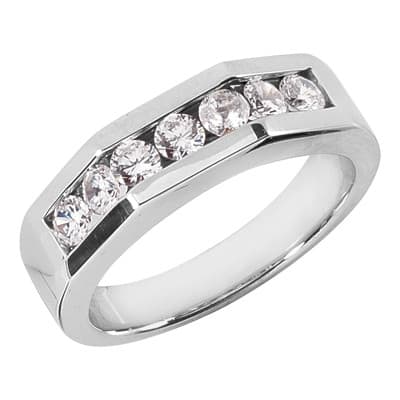 Mens 14KT White Gold Platinum Wedding Band MR1313