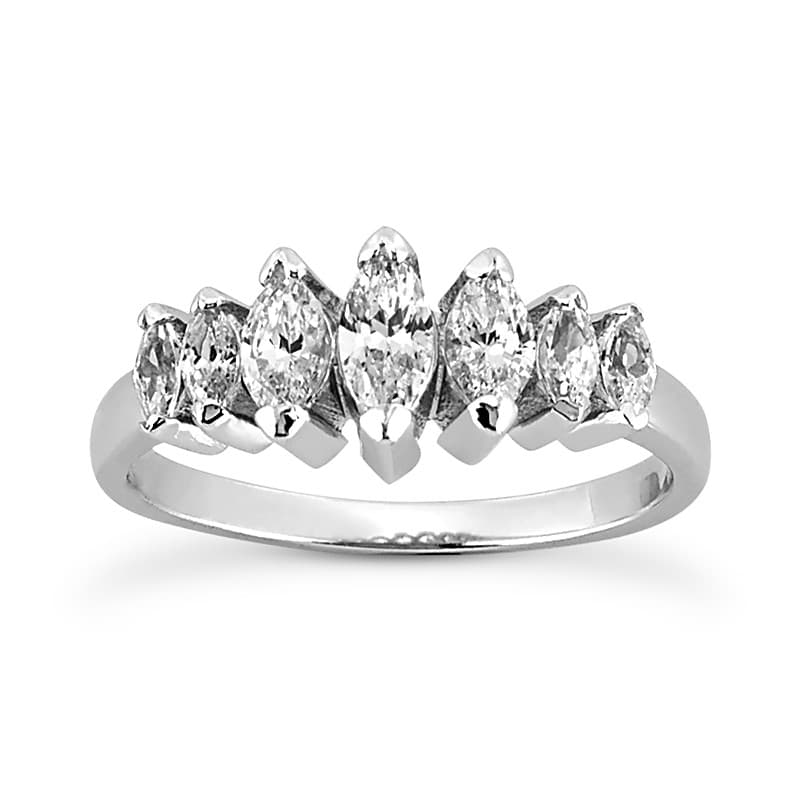 Ladies 14KT White Gold Platinum Diamond Wedding Band WB333