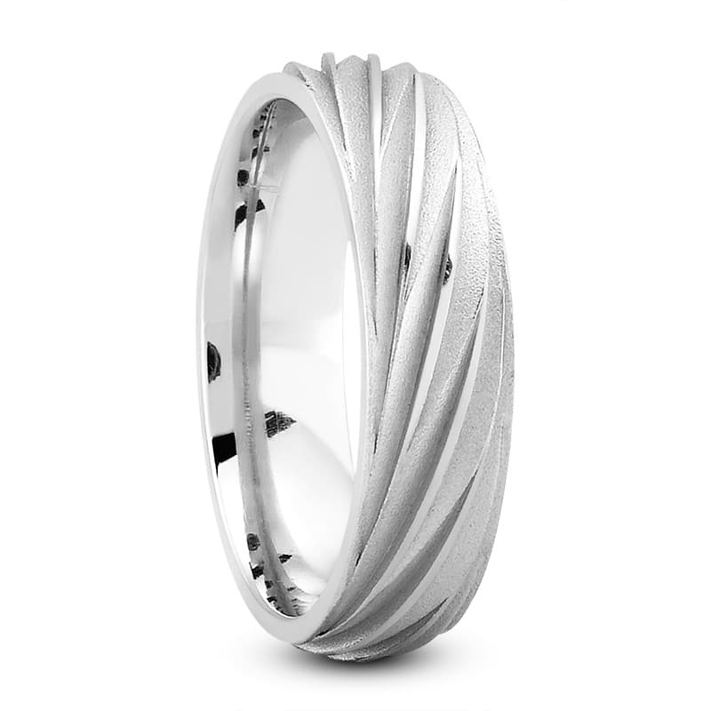 Mens 14KT White Gold Platinum Traditional Wedding Band M620