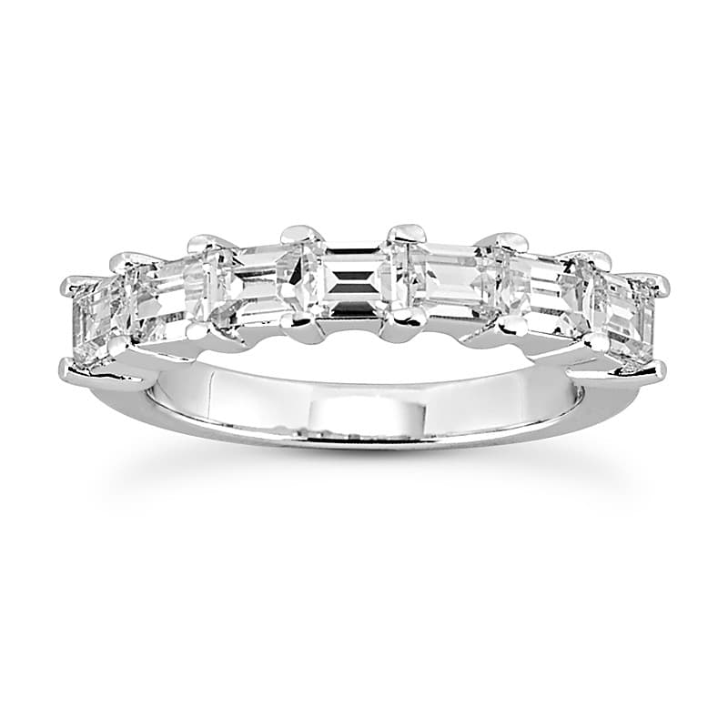 Ladies 14KT White Gold Platinum Diamond Wedding Band WB1805