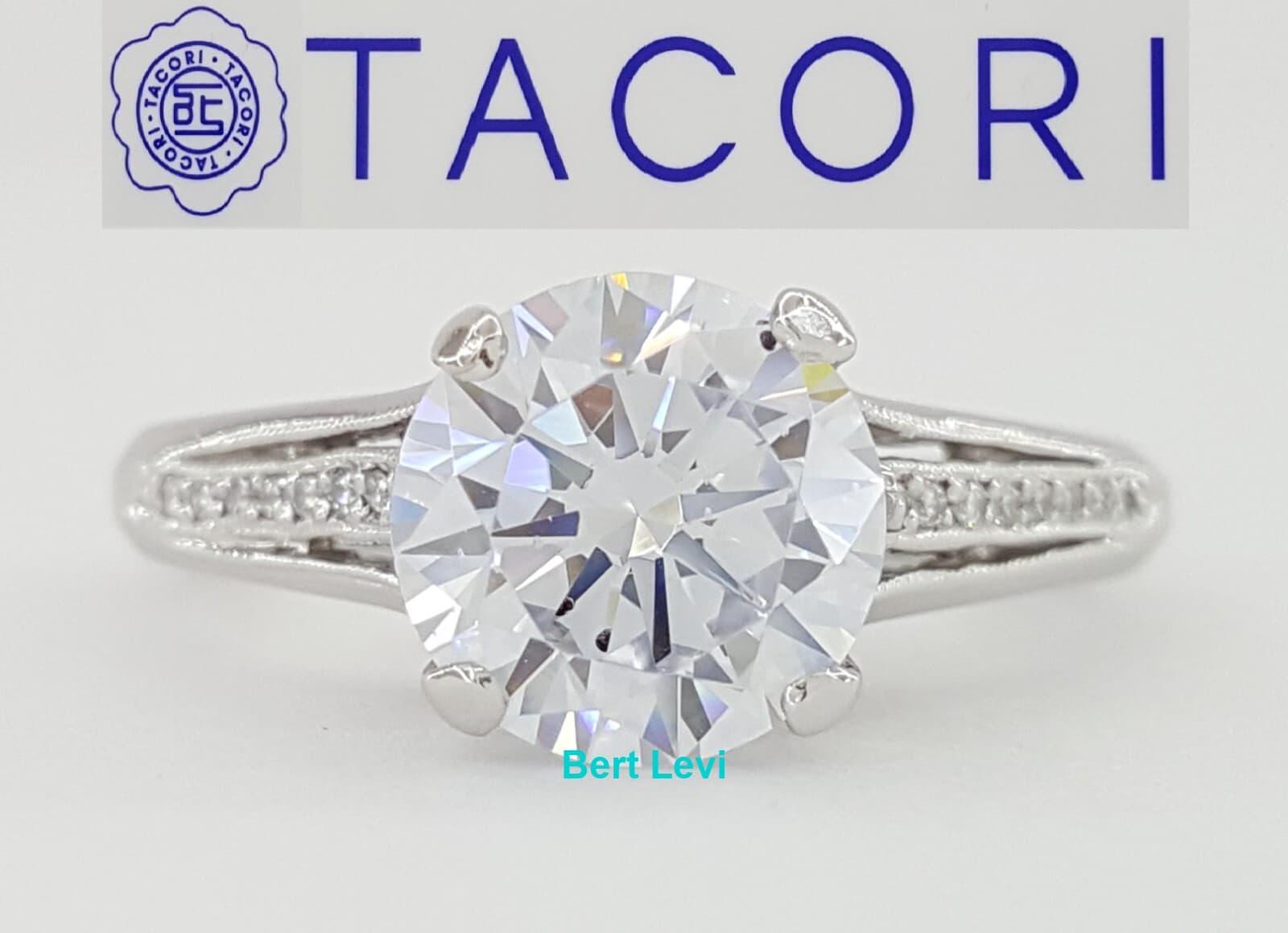 Simply Tacori Semi-Mount Diamond 0.06 ct Platinum Engagement Ring Rtl $3,390