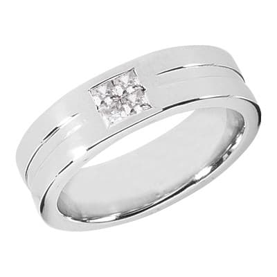 Mens 14KT White Gold Platinum Wedding Band MR1139