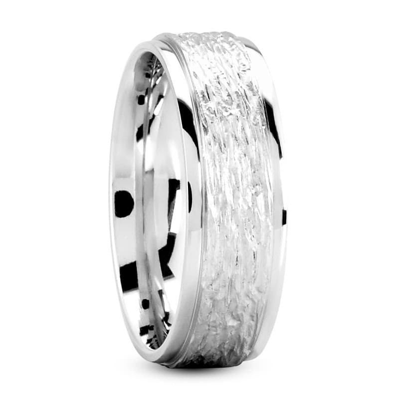 Mens 14KT White Gold Platinum Traditional Wedding Band M213