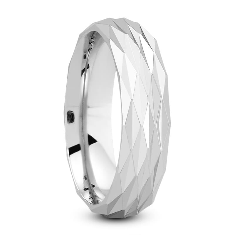 Mens 14KT White Gold Platinum Traditional Wedding Band M621