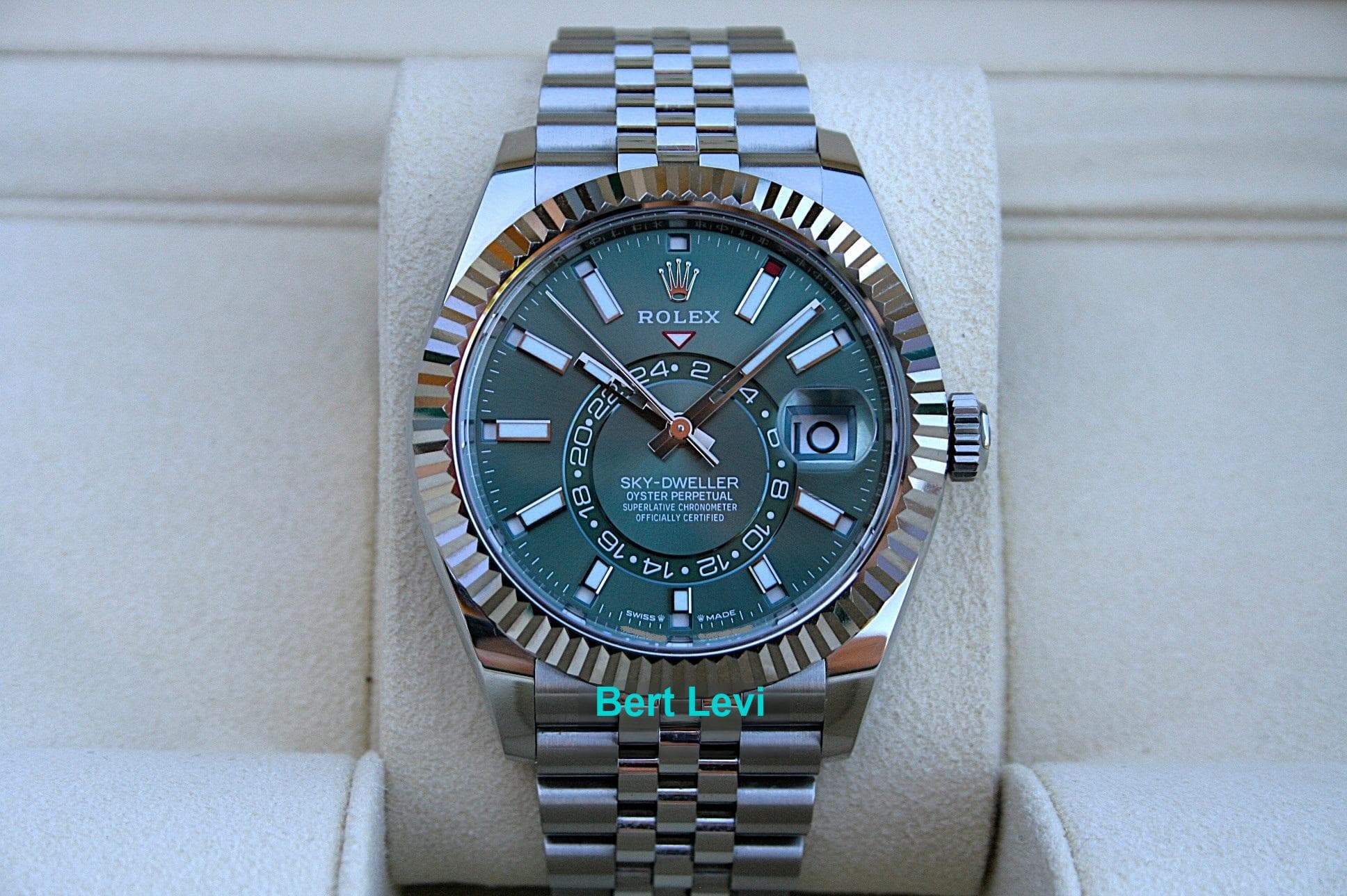 ROLEX 336934 SKYDWELLER WATCH MINT GREEN DIAL JUBILEE