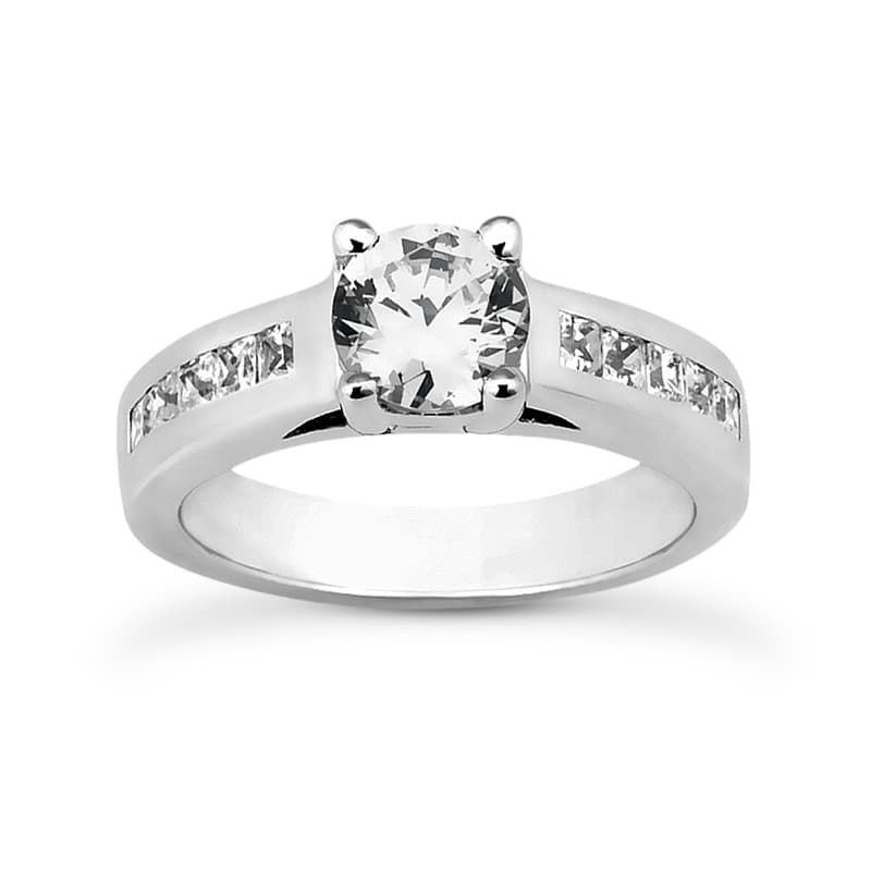 Ladies 14KT White Gold Platinum Fancy Engagement Ring ENR7445