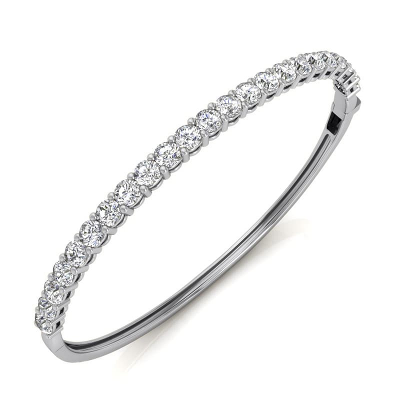 Ladies 14KT White Gold Platinum Bangle BGL230-7