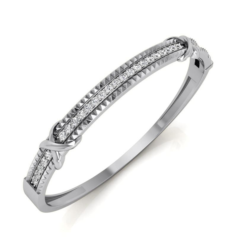 Ladies 14KT White Gold Platinum Bangle BGL215-7