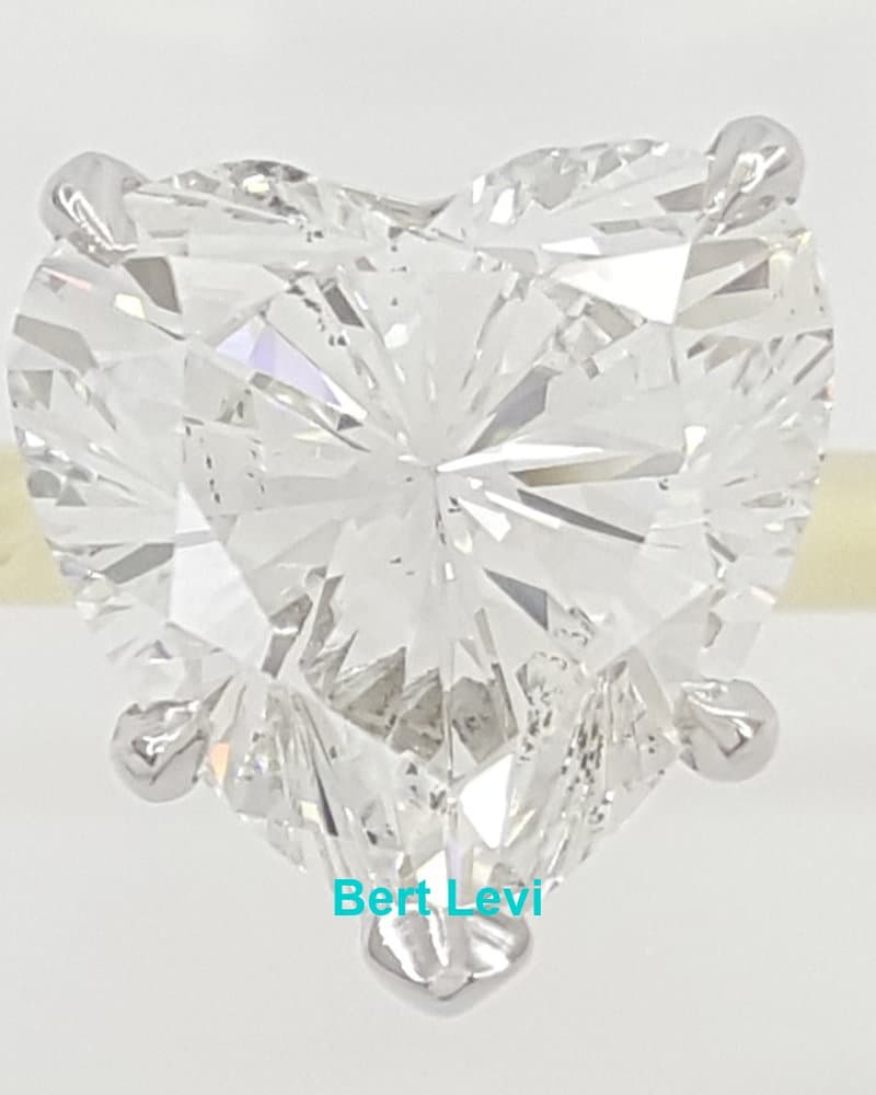 Heart Diamond Solitaire Engagement Ring 3.12 ct 18k Gold & Platinum Retail $75K