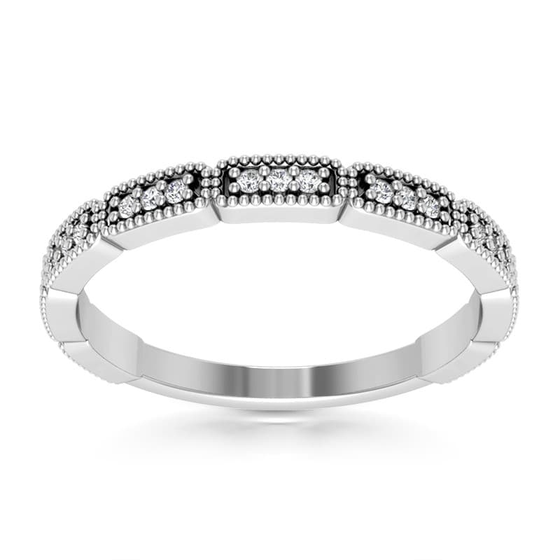 Ladies 14KT White Gold Platinum Diamond Wedding Band WB5380