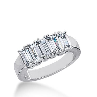 Ladies 14KT White Gold Platinum Diamond Wedding Band WB2315