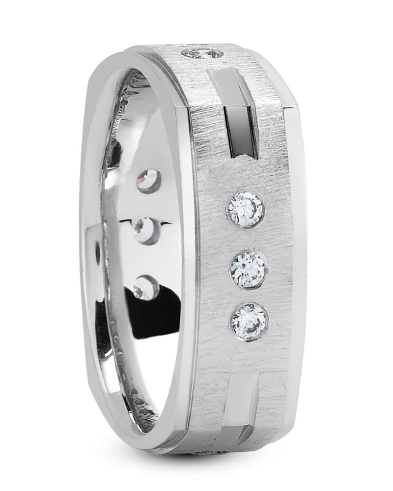 Ladies 14KT White Gold Platinum Traditional Wedding Band DB1001-7-RD