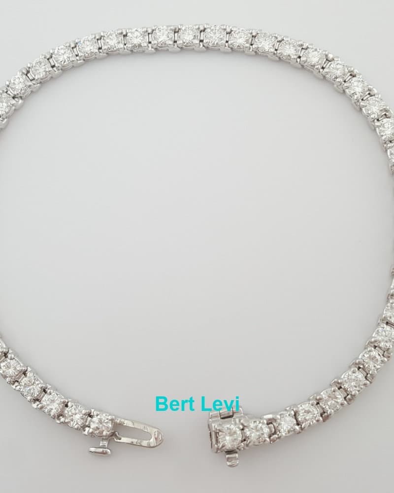 Round Diamond Tennis Bracelet 4 ct 14K White Gold 7" Retail $10,500