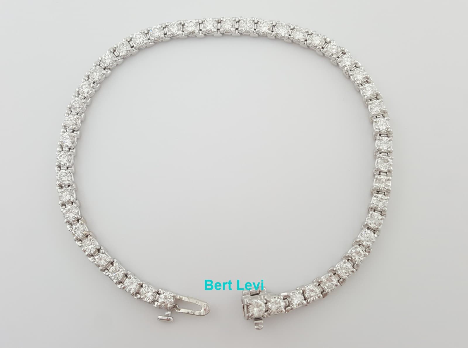 Round Diamond Tennis Bracelet 4 ct 14K White Gold 7" Retail $10,500