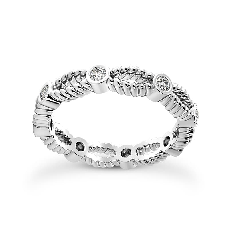 Ladies 14KT White Gold Platinum Eternity Wedding Band EWB529-4