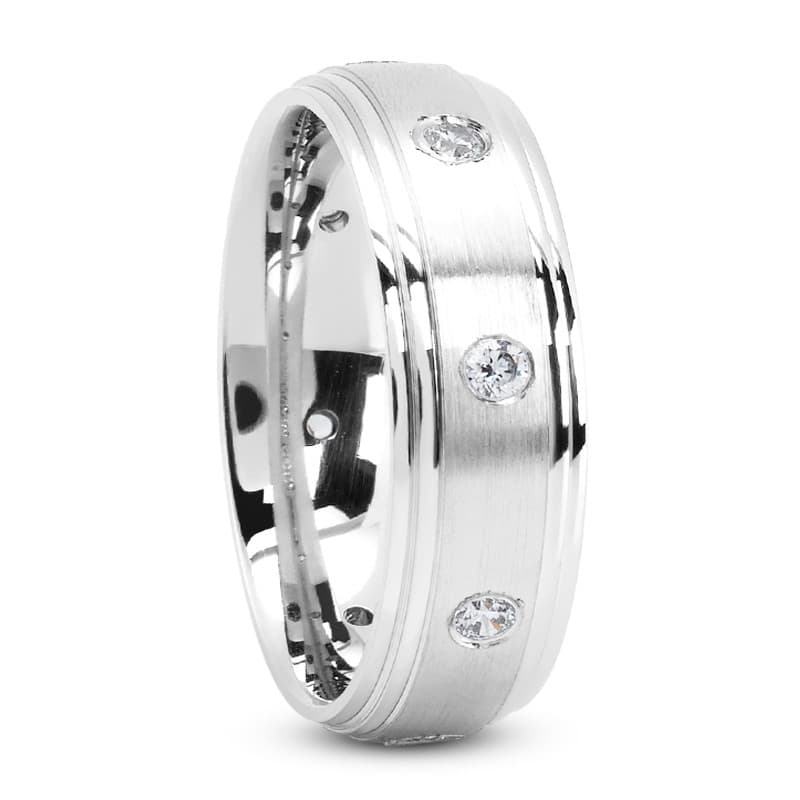 Ladies 14KT White Gold Platinum Traditional Wedding Band DBM1139-5-RD
