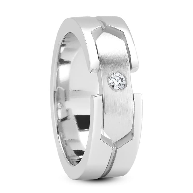 Ladies 14KT White Gold Platinum Traditional Wedding Band DB1202-8-RD