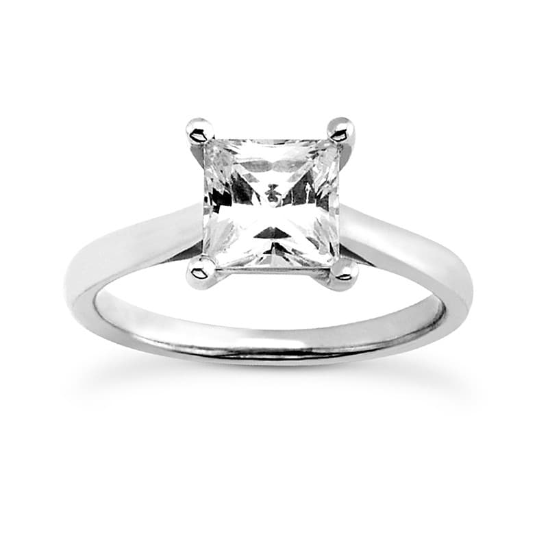 Ladies 14KT White Gold Platinum Solitaire Engagement Set ENS2172-4.5x4.5-A