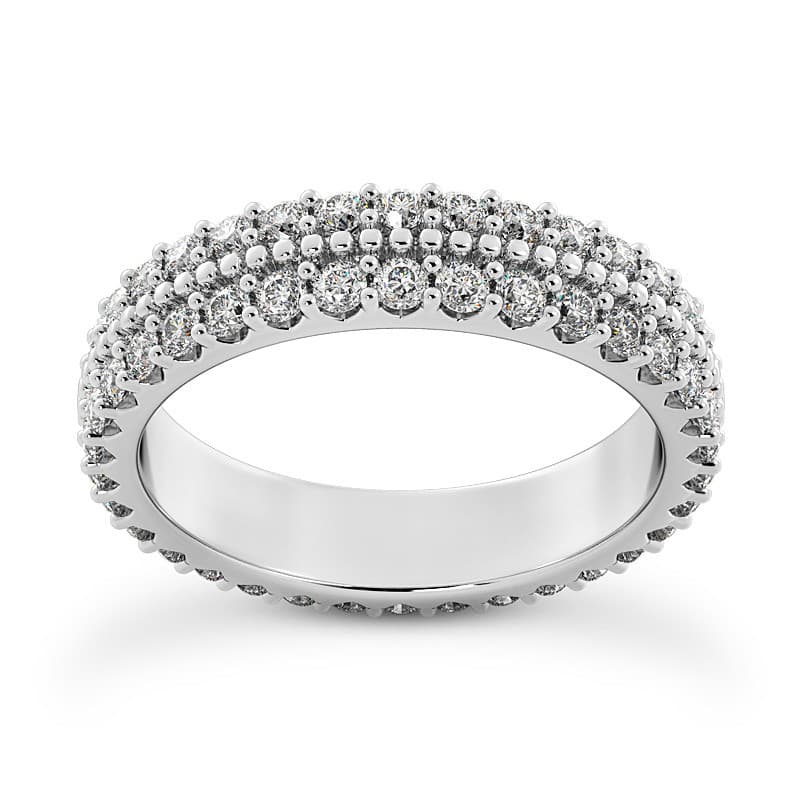 Ladies 14KT White Gold Platinum Eternity Wedding Band EWB521-1-4