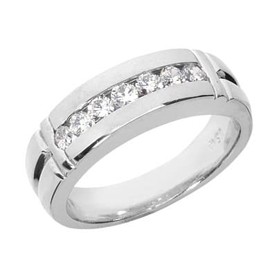 Mens 14KT White Gold Platinum Wedding Band MR1263