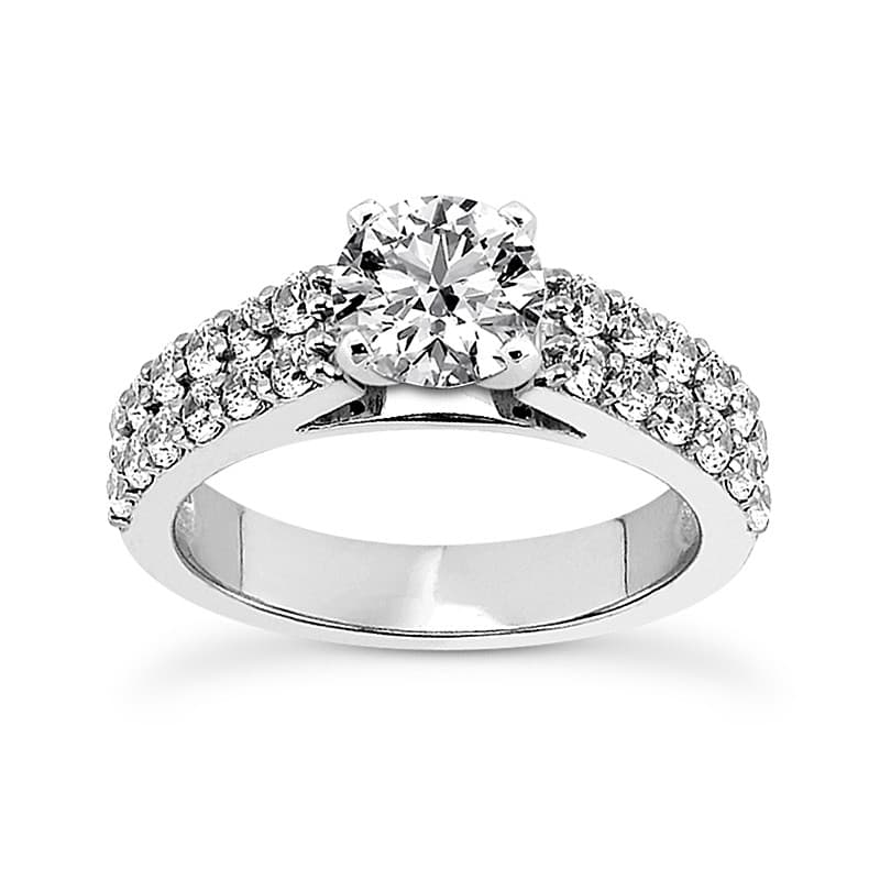 Ladies 14KT White Gold Platinum Fancy Engagement Set ENS2002-A