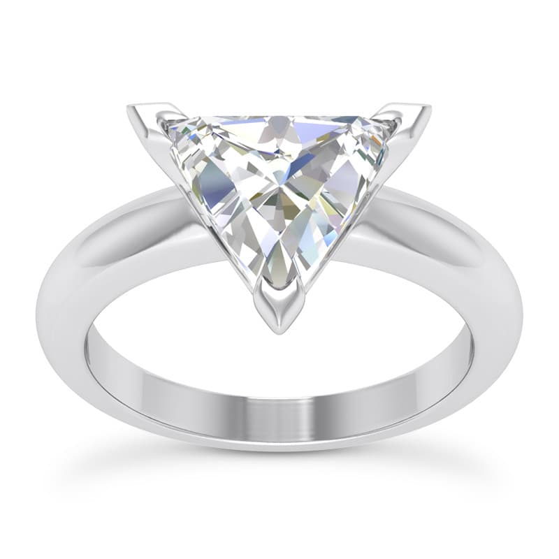 Ladies 14KT White Gold Platinum Solitaire Engagement Set ENS1532-A