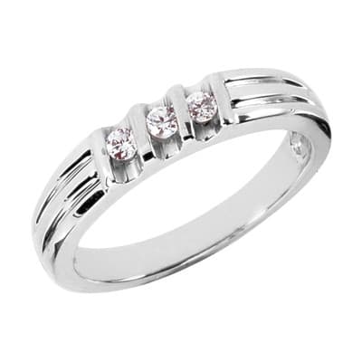 Ladies 14KT White Gold Platinum Wedding Band Set WBS177-G