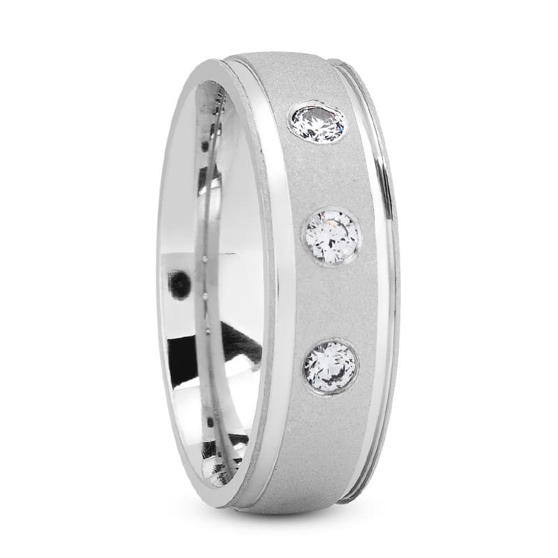 Ladies 14KT White Gold Platinum Traditional Wedding Band DB1253