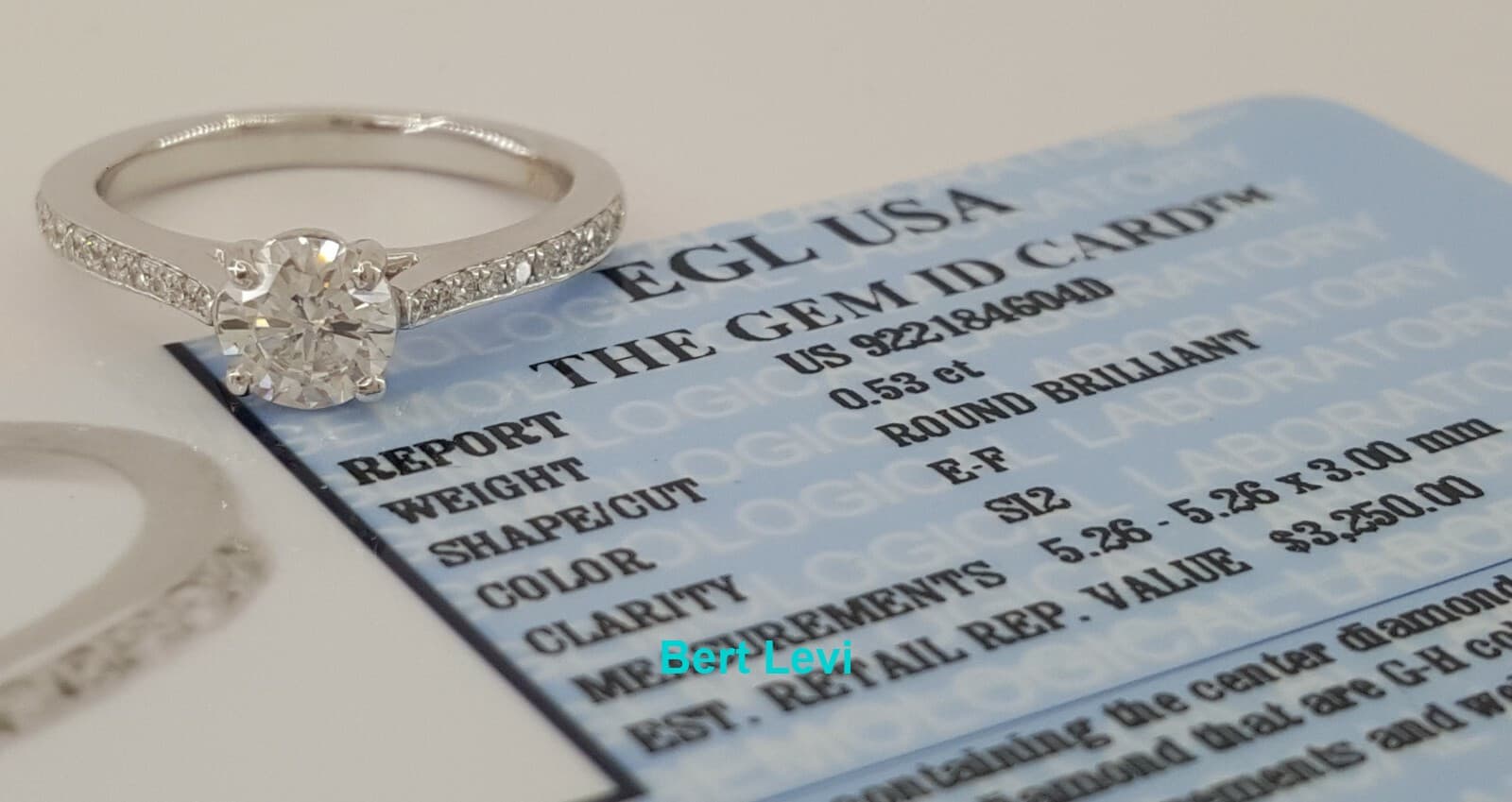 Round Diamond Engagement Ring 0.69 ct 14k White Gold EGL-USA GemID Retail $3,250