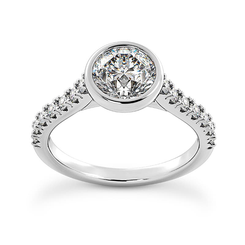 Ladies 14KT White Gold Platinum Fancy Engagement Set ENS2266-1.5-A