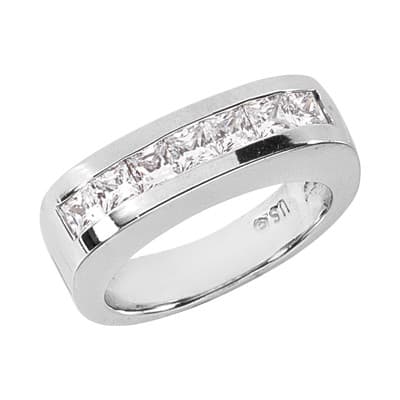 Mens 14KT White Gold Platinum Wedding Band MR1162
