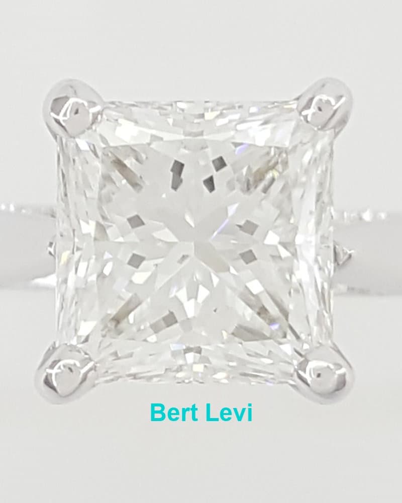Princess Cut Diamond Solitaire Engagement Ring 1.31 ct 14K White Gold Rtl $13.5