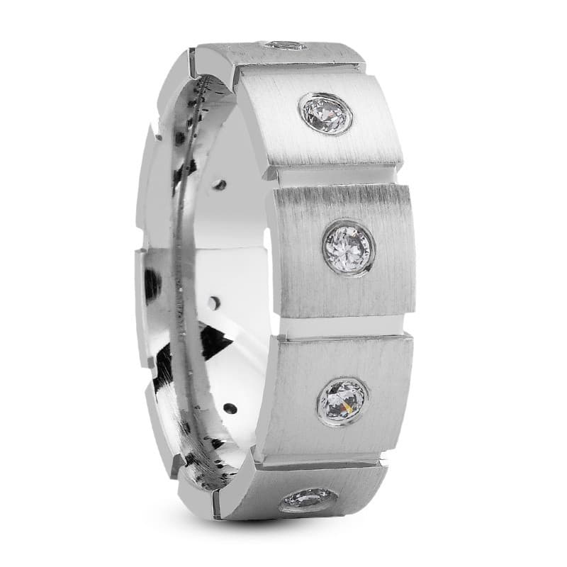 Ladies 14KT White Gold Platinum Traditional Wedding Band db1005