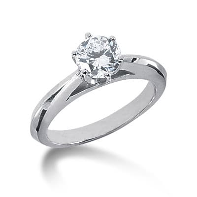 Ladies 14KT White Gold Platinum Solitaires Engagement Ring ENR2129