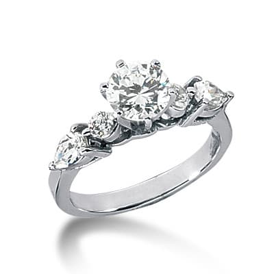 Ladies 14KT White Gold Platinum Fancy Engagement Ring ENR1185