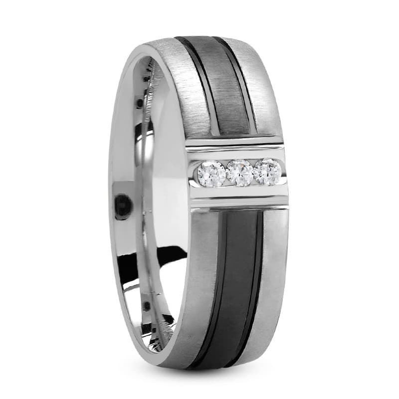 Ladies 14KT White Gold Platinum Traditional Wedding Band DB1218-RD